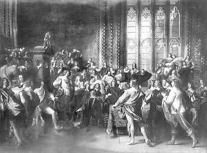 Charles I 1600-49 attempting to arrest five Members of Parliament by John Singleton Copley