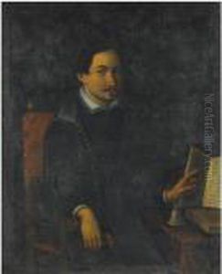 Portrait Of A Seated Man, Three Quarter Length, Wearing A Blackdoublet
