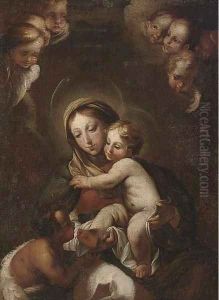 The Madonna and Child with the infant Saint John the Baptist by Antonio Allegri da Correggio