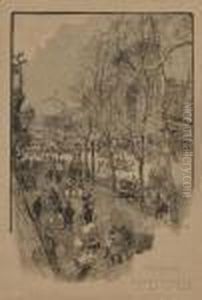 Les Boulevards Pres De La Porte St. Denis by Auguste Lepere