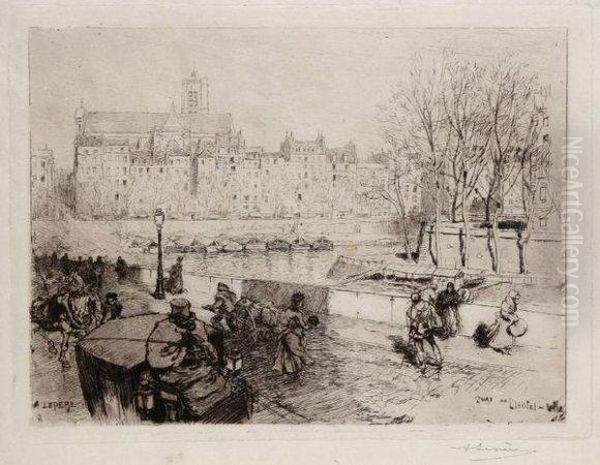 Lepere
La Pointe De L'ile Saint-louis Et Le Quai De L'hotel De Ville - view 1