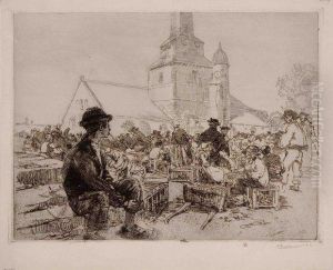 Marche A La Volaille A Saint-jean-de-monts by Auguste Lepere