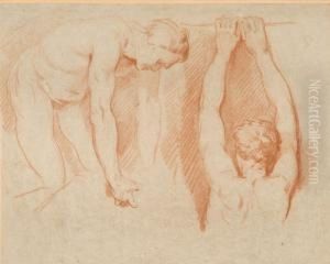 Deux Etudes De Torses D'homme, De Profil Et De Dos Deux Etudes De Torses D'homme, De Profil Et De Dos