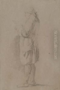 A Pair Of Studies Of Standing Customs Officials by Francois-Bernard Lepicie
