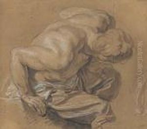 A Nude Man Leaning Foward, Turned To The Right A Nude Man Leaning Foward, Turned To The Right