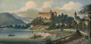 View Of Grein On The Danube by Ferdinand Lepie