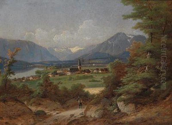 Landscape With Village By A Lake - view 1