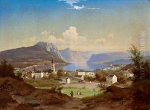 Blick Auf Gmunden Am Traunsee by Ferdinand Lepie