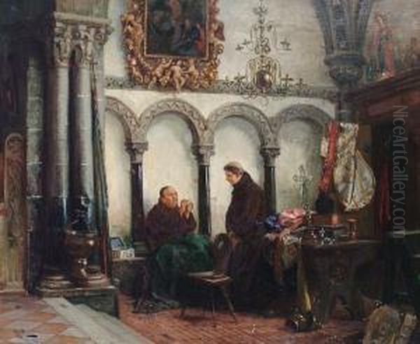 Monks Repairing The Vestment - view 1