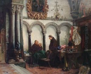Monks Repairing The Vestment