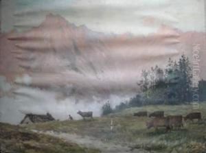 Vaches Au Paturage by Henri Lerolle