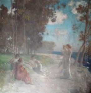 Lecture En Plein Air by Henri Lerolle