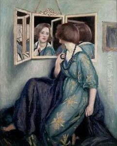 Femme Au Miroir by Auguste Leroux