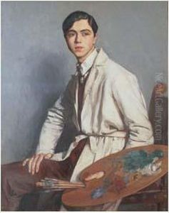 Autoportrait A La Palette by Auguste Leroux