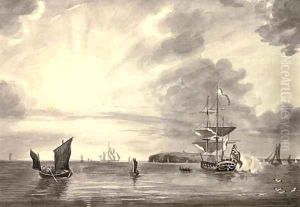 Shipping by the lighthouse by John the Younger Cleveley