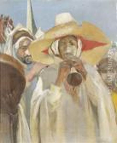 Musicien Oriental. by Paul Alexandre Alfr. Leroy