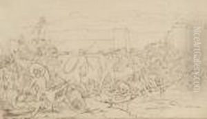 A Classical Battle Scene At A Bridge