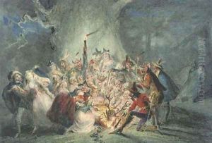An illustration to William Shakespeare's 'The Merry Wives of Windsor' by George Cruickshank