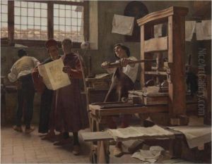 Bernardo Cennini Stampatore Nella Sua Bottega by Tito Giovanni Lessi