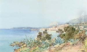 Au Bord De La Mer, Menton by Ernest Louis Lessieux