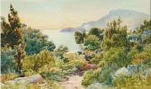Evening On Cape Martin, The French Riviera by Ernest Louis Lessieux