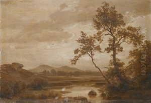 Abendliche Flusslandschaft.