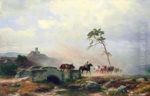 Ziehende Landsknechte Mit Pferden
 Bei Einer Steinbrucke
