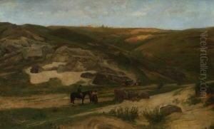 Abendstimmung In Einem Felsigen
Tal by Konrad Ludwig Lessing