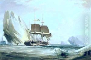 The Barque Auriga in Antarctic Waters by George the Elder Chambers