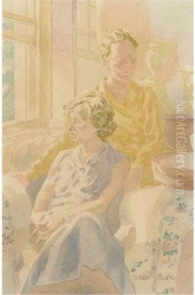 Young Man And Young Woman In An Interior - view 1
