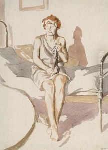 Woman Seated On A Bed Woman Seated On A Bed