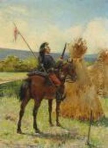 A Hussar Captain In Camp; A Dragoon Of The Second Empire (a Pair) by Henri Victor Lesur