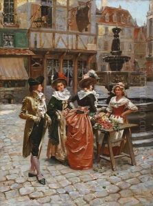 The Flower Seller by Henri Victor Lesur