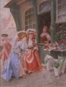 Marchand De Fleurs by Henri Victor Lesur