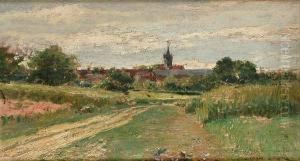 A Landscape With A Church In The Distance A Landscape With A Church In The Distance