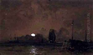 Sunderland Harbour Moonlight by George the Elder Chambers
