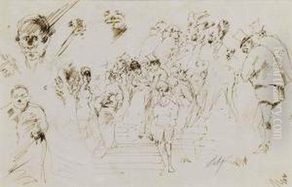 Studi Di Diverse Figure - view 1