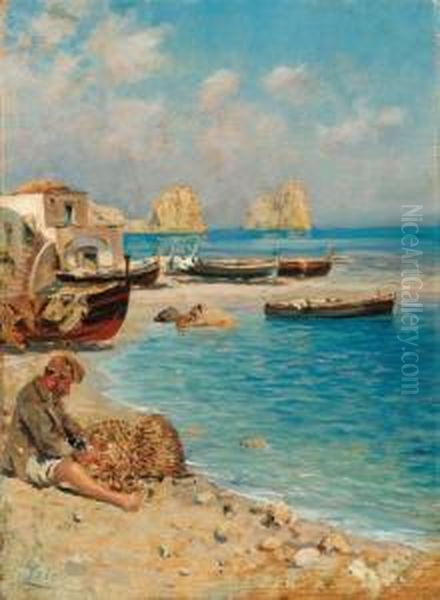 Pescatore Sulla Spiaggia, Capri - view 1