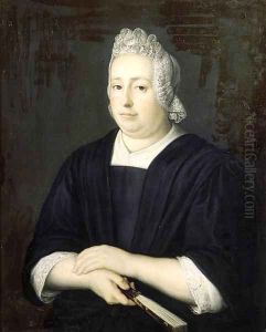 Portrait of a lady by Martinus De La Court