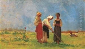 Contadine Nel Paesaggio by Antonino Leto