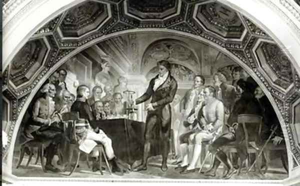 The Trial of Galileo 1564-1642 Alessandro Volta 1745-1827 presenting his experiments with an electric battery to Napoleon 1769-1821 - view 1