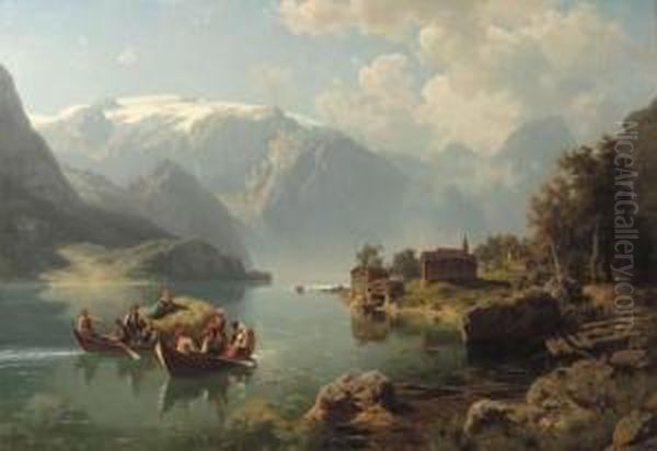 A Cheerful Encounter On An Alpine Lake - view 1