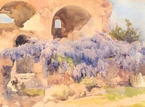 Wisteria climbing the Roman Forum by Onorato Carlandi