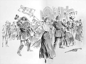 The Irrepressible Suffragettes Create a Diversion in the Lobby by Ralph Cleaver