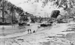 Paris, La Seine Au Pont Marie.