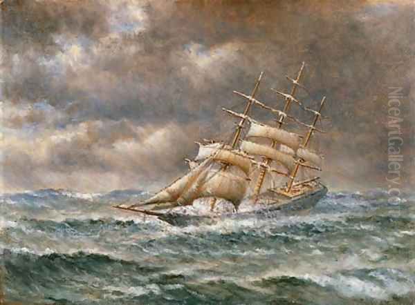 Ship in Stormy Seas - view 1
