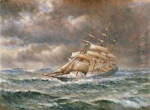 Ship in Stormy Seas by William Coulter