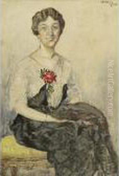 Signora Con Collana Di Perle - view 1