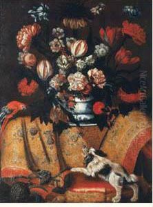 Bouquet De Fleurs Sur Un Entablement by Renaud Levieux