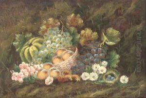 Peaches in a basket by Evelyn Chester